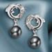 Dolphin Duet Black Pearl Earrings