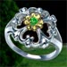 Irish Hearts Emerald Ring