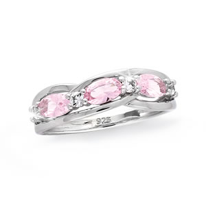 Hope For The Cure Three-Stone Ring