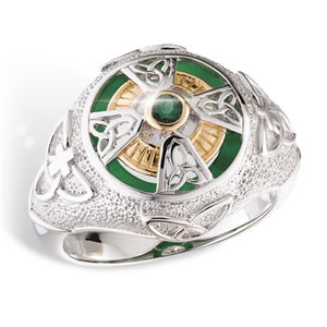 Emerald Isle Celtic Cross Men's Ring