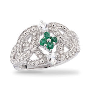 Celtic Love Knot Emerald Ring