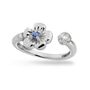 Sunflower Ring Crystal White Topaz Wedding Ring Band Women Jewelry Crystal Gift 