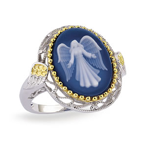 Religious OM 925 Sterling Silver Cameo Ring 