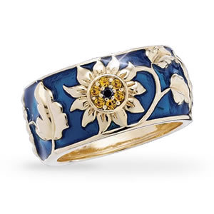 Jeweled Sunflower Ring