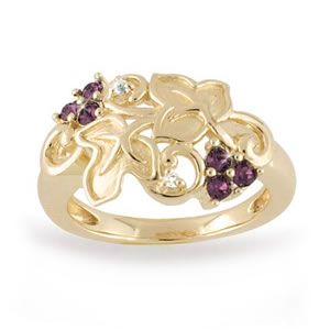 Louis C. Tiffany Inspired Grapevine Ring