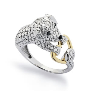 Jeweled Puppy Love Ring