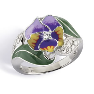 Thoughts of Love Pansy Ring