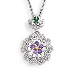 Violets In The Snow Pendant