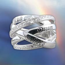 Wish!  Dream!  Believe!  Diamond Ring