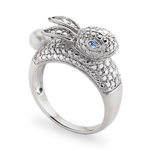 White Rabbit Jeweled Ring