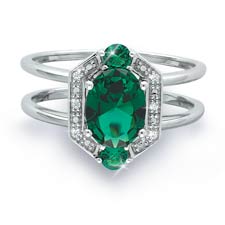 “Art Deco” Emerald Elegance Ring