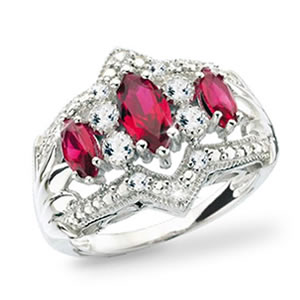 The Concorde Collection Ring Of Fire Ring - 1 Carat created Ruby… 1/2 ...